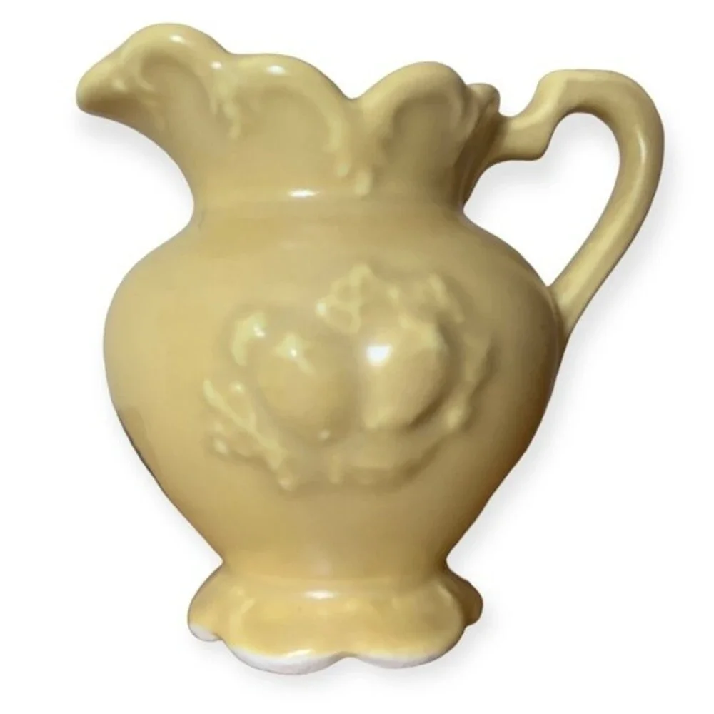 SALE! Vintage Miniature Camark Deluxe Artware Pitcher Vase in Yellow